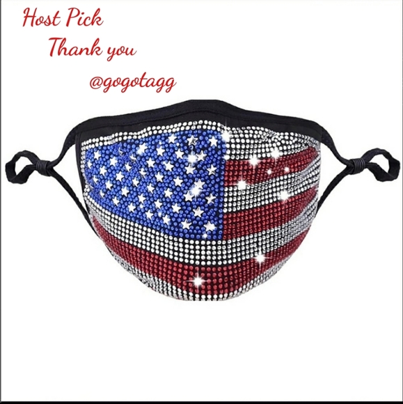 Any 2 $30 Flag Swarovski Elements Facemask - Picture 6 of 7